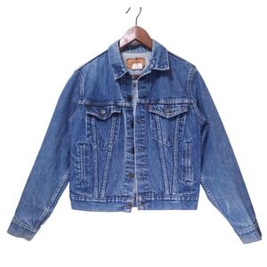 Vtg Levi's 70706 Women's Denim Trucker Jacket Made in Canada Medium‎ Wash Sz 20